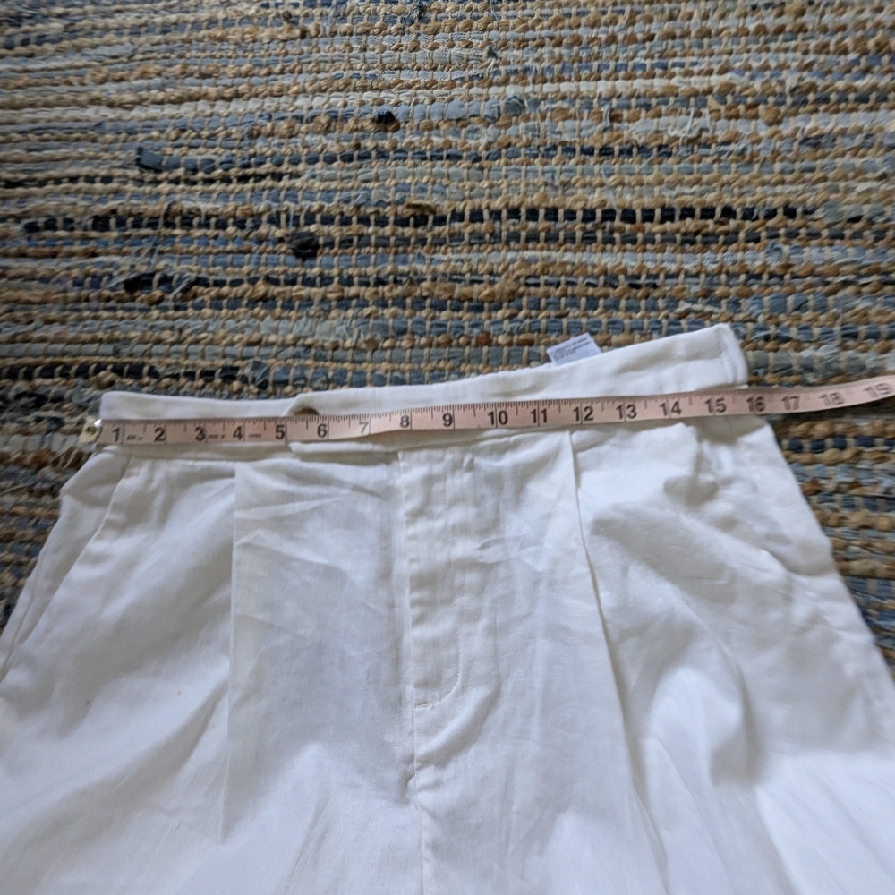 Sold!!!!NWD Banana Republic White Linen Blend Pants 10 Wide Leg B Coastal*Flaws* - Picture 7 of 11